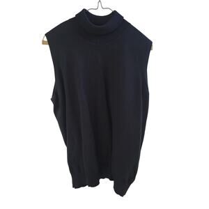 Jones New York Essentials Black Turtleneck Sleeveless Top - 1X